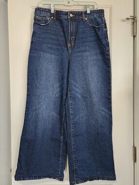Free Assembly Dark Blue High Rise Wide-Leg Jeans